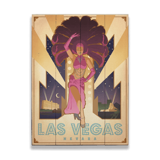 Las Vegas: Showgirl - Wood & Metal Wall Art Wood & Metal Wall Art Anderson Design Group Wood 9" x 12"