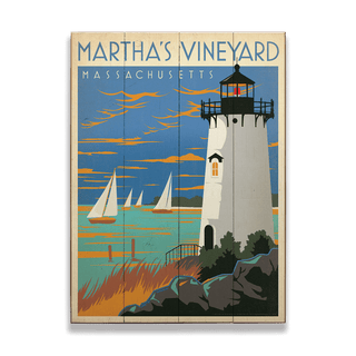 Martha's Vineyard: Red Sky at Morning - Wood & Metal Wall Art Wood & Metal Wall Art Anderson Design Group Wood 9" x 12"