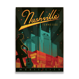 Nashville: Music City - Wood & Metal Wall Art Wood & Metal Wall Art Anderson Design Group Wood 9" x 12"