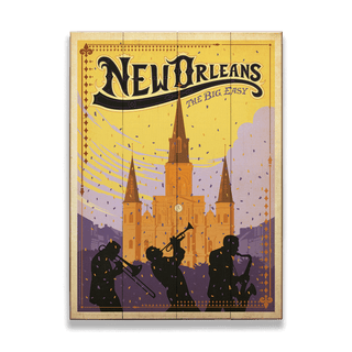New Orleans: The Big Easy - Wood & Metal Wall Art Wood & Metal Wall Art Anderson Design Group Wood 9" x 12"