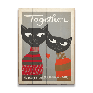 Purrfect Pair: Generic - Wood & Metal Wall Art Wood & Metal Wall Art Anderson Design Group Wood 9" x 12"