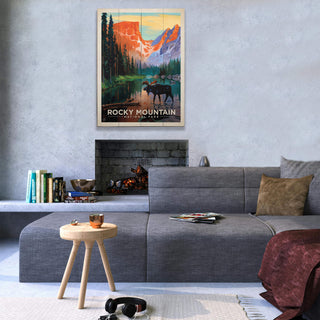 Rocky Mountain National Park: Twilight Moose - Wood & Metal Wall Art Wood & Metal Wall Art Anderson Design Group