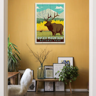 Rocky Mountain National Park: Elk Silhouette - Wood & Metal Wall Art Wood & Metal Wall Art Anderson Design Group