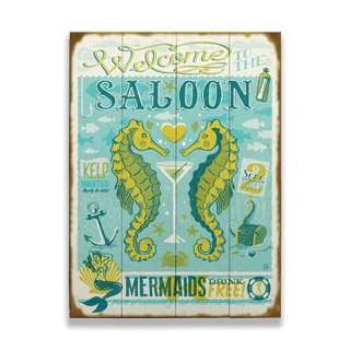 Welcome to the Seahorse Saloon: Generic - Wood & Metal Wall Art Wood & Metal Wall Art Anderson Design Group Wood 9" x 12"