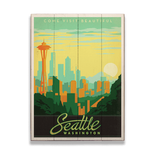 Seattle Skyline - Wood & Metal Wall Art Wood & Metal Wall Art Anderson Design Group Wood 9" x 12"