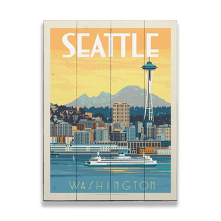 Seattle: Ferry - Wood & Metal Wall Art Wood & Metal Wall Art Anderson Design Group