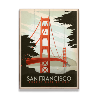 San Francisco Golden Gate Bridge - Wood & Metal Wall Art Wood & Metal Wall Art Anderson Design Group Wood 9" x 12"