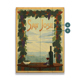 San Jose Vineyard: Personalized - Wood & Metal Wall Art Wood & Metal Wall Art Anderson Design Group Wood 9" x 12"