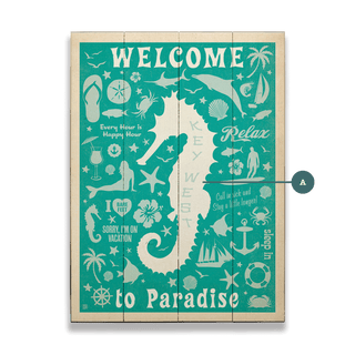 Welcome to Paradise - Wood & Metal Wall Art Wood & Metal Wall Art Anderson Design Group Wood 9" x 12"