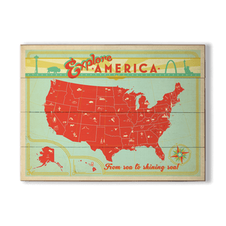 Explore America - Wood & Metal Wall Art Wood & Metal Wall Art Anderson Design Group Wood 23" x 17"