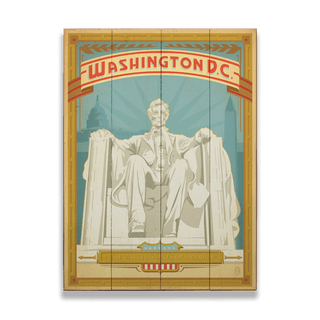 Washington D.C. Lincoln Memorial - Wood & Metal Wall Art Wood & Metal Wall Art Anderson Design Group Wood 9" x 12"