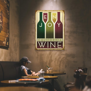 Enjoy Wine - Wood & Metal Wall Art Wood & Metal Wall Art Anderson Design Group