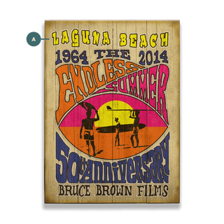 The Endless Summer: 50th Anniversary - Wood & Metal Wall Art Wood & Metal Wall Art Bruce Brown Films Wood 9" x 12"