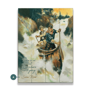 Canoeing the Rapids - Wood & Metal Wall Art Wood & Metal Wall Art Marilynn Dwyer Mason Wood 17" x 23"