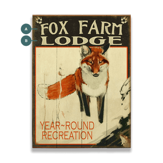 Fox Farm Lodge - Wood & Metal Wall Art Wood & Metal Wall Art Curtis Publishing Wood 9" x 12"
