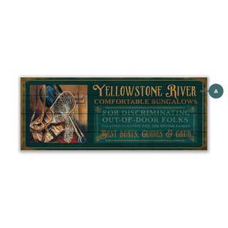 Yellowstone River Bungalows - Wood & Metal Wall Art Wood & Metal Wall Art Marilynn Dwyer Mason Wood 36" x 14"