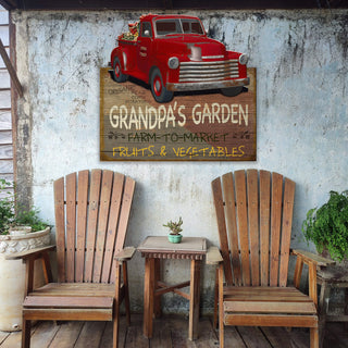 Grandpa's Garden Vintage Truck - Wood Wall Decor Shaped Wall Art Meissenburg Designs
