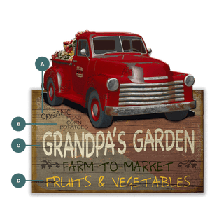 Grandpa's Garden Vintage Truck - Wood Wall Decor Shaped Wall Art Meissenburg Designs