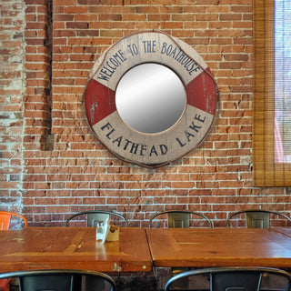 Life Preserver - Wood Wall Decor with Mirror Shaped Wall Art Meissenburg Designs
