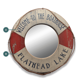 Life Preserver - Wood Wall Decor with Mirror Shaped Wall Art Meissenburg Designs