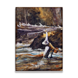 Almost In Hand: A Fly-Fishing Moment - Wood & Metal Wall Art Wood & Metal Wall Art Dean Crouser Wood 9" x 12"