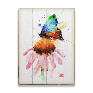 Butterfly and Coneflower - Wood & Metal Wall Art Wood & Metal Wall Art Dean Crouser Wood 9" x 12"