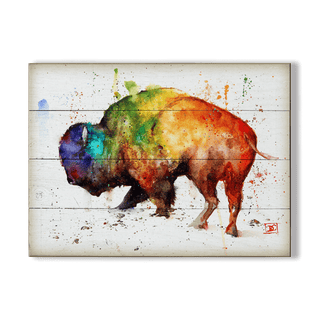 Buffalo Loco - Wood & Metal Wall Art Wood & Metal Wall Art Dean Crouser Wood 12" x 9"