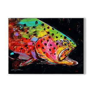 Crazy Trout - Wood & Metal Wall Art Wood & Metal Wall Art Dean Crouser Wood 12" x 9"