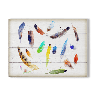 Falling Feathers - Wood & Metal Wall Art Wood & Metal Wall Art Dean Crouser Wood 12" x 9"