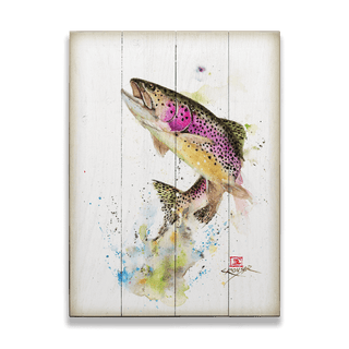 Jumping Trout - Wood & Metal Wall Art Wood & Metal Wall Art Dean Crouser Wood 9" x 12"