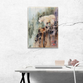 Mountain Goat in the Snow - Wood & Metal Wall Art Wood & Metal Wall Art Dean Crouser