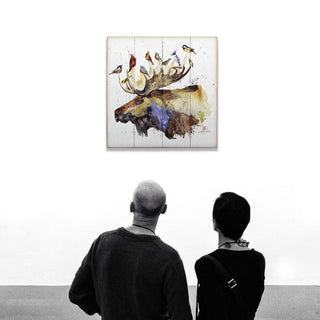 Moose and the Bird Choir - Wood & Metal Wall Art Wood & Metal Wall Art Dean Crouser