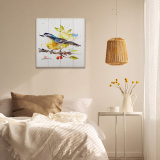 Nuthatch and Berries - Wood & Metal Wall Art Wood & Metal Wall Art Dean Crouser