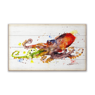 Octopus in Motion - Wood & Metal Wall Art Wood & Metal Wall Art Dean Crouser Wood 14" x 8"