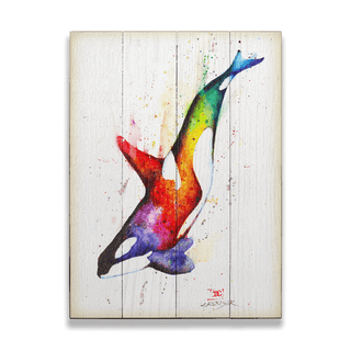 Orca in Motion - Wood & Metal Wall Art Wood & Metal Wall Art Dean Crouser Wood 9" x 12"