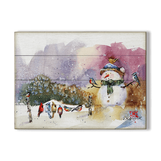 Snowman and Songbirds - Wood & Metal Wall Art Wood & Metal Wall Art Dean Crouser Wood 12" x 9"