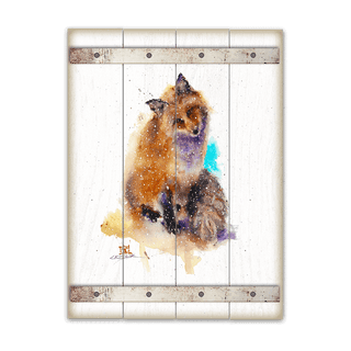 Winter Fox - Wood Plank Wall Art Wood & Metal Wall Art Dean Crouser