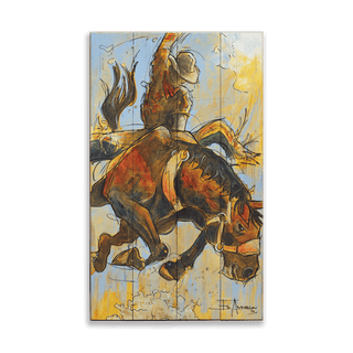 Bucking Bronco - Wood & Metal Wall Art Wood & Metal Wall Art Ed Anderson Wood 8" x 14"