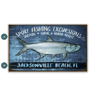 Sport Fishing Excursions - Wood & Metal Wall Art Wood & Metal Wall Art Ed Anderson Wood 14" x 24"