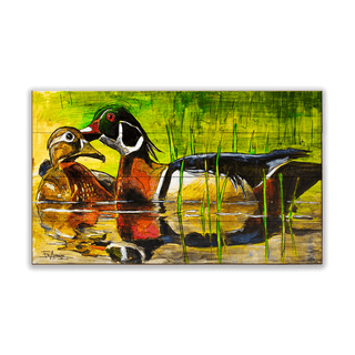 Wood Ducks - Wood & Metal Wall Art Wood & Metal Wall Art Ed Anderson Wood 14" x 8"