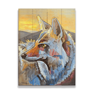 Wild and Free - Coyote in Profile - Wood & Metal Wall Art Wood & Metal Wall Art Ed Anderson Wood 9" x 12"