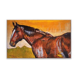 Horse in the Sunset Glow - Wood & Metal Wall Art Wood & Metal Wall Art Ed Anderson Wood 14" x 8"