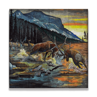 Bull Fight - Wood & Metal Wall Art Wood & Metal Wall Art Ed Anderson Wood 10.5" x 10.5"