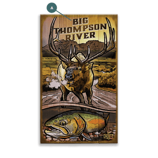 Elk and Trout at Dawn - Wood Plank Wall Art Wood & Metal Wall Art Ed Anderson