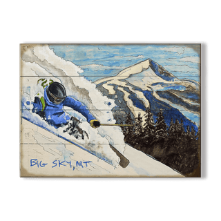 Ski the Dream in Big Sky - Wood & Metal Wall Art Wood & Metal Wall Art Ed Anderson Wood 9" x 12"
