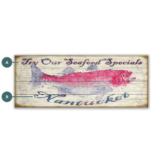 Try Our Seafood Specials: White Back - Wood & Metal Wall Art Wood & Metal Wall Art FishAye Trading Company Wood 36" x 14"