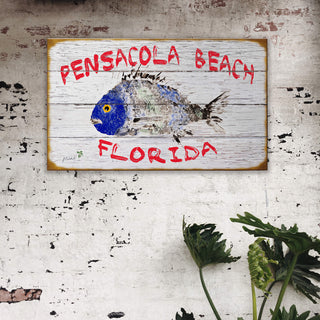Pensacola Porgy - Wood & Metal Wall Art Wood & Metal Wall Art FishAye Trading Company