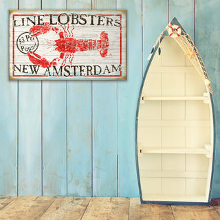 Line Lobsters - Wood & Metal Wall Art Wood & Metal Wall Art FishAye Trading Company