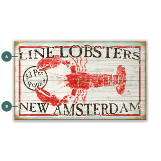 Line Lobsters - Wood & Metal Wall Art Wood & Metal Wall Art FishAye Trading Company Wood 24" x 14"