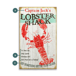Lobster Shack - Wood & Metal Wall Art Wood & Metal Wall Art FishAye Trading Company Wood 14" x 24"